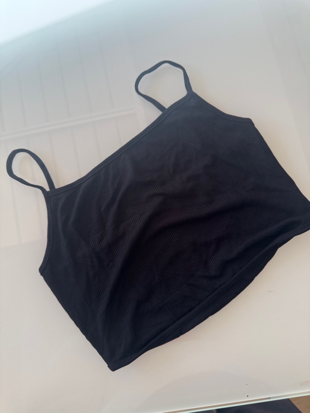 naked wardrobe Black Ribbed Spaghetti Strap Crop Cami -NEW WITHOUT TAGS  (NWOT)